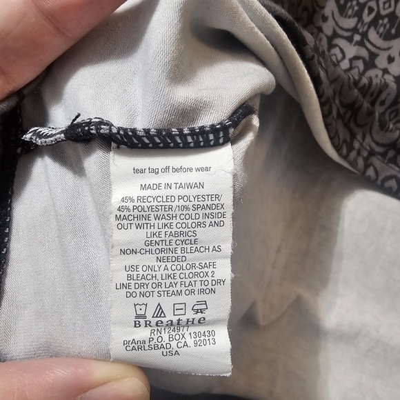 Prana Faux Wrap Ikat Print Dress – Grey/Dark Grey, Size L - Picture 7 of 8